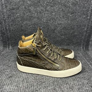 Giuseppe Zanotti Brown Croc-Embossed Sneakers